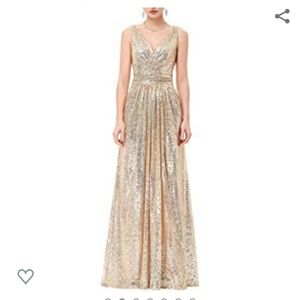 Kate Kasin Gold Sequin dress size 16